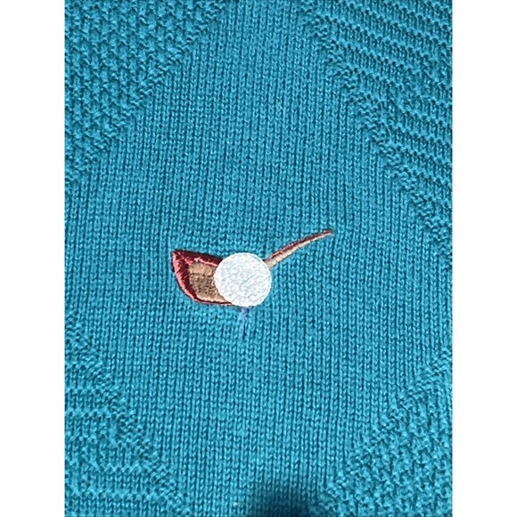 Mens Sweater Grandpa Golf Fathers Vintage Croft & Barrow Argyle Green Size Large - Picture 5 of 8
